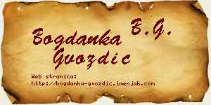 Bogdanka Gvozdić vizit kartica